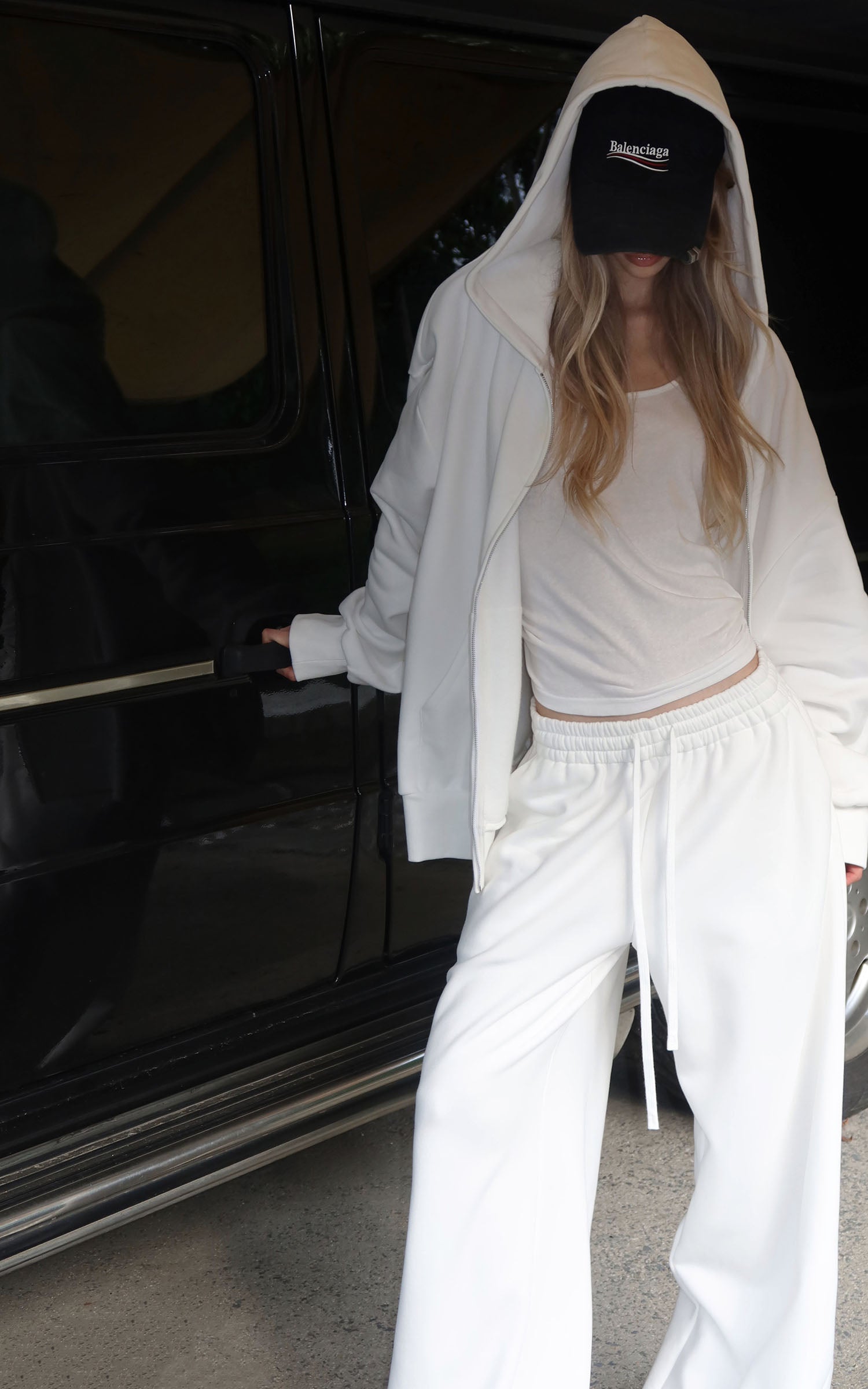 0122stepll Ensemble décontracté : hoodie oversize, débardeur échancré  &amp;  pantalon large