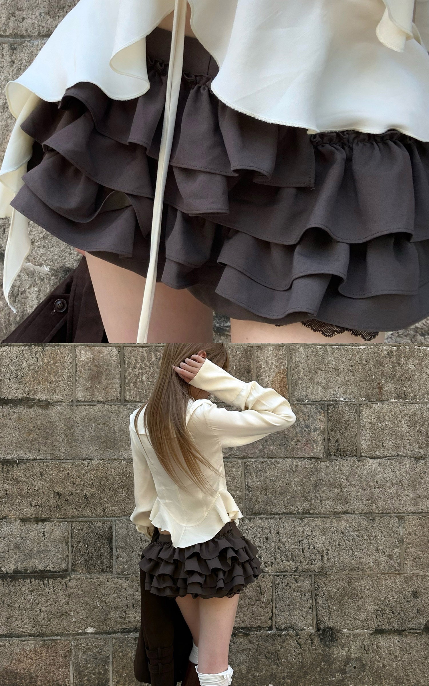 Rase le sol Nocturne Layered Ruffle Mini Skirt