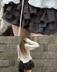 Rase le sol Nocturne Layered Ruffle Mini Skirt