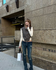 Rase le sol Asymmetric High-Neck Zip Jacket