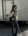 Rase le sol Asymmetric High-Neck Zip Jacket