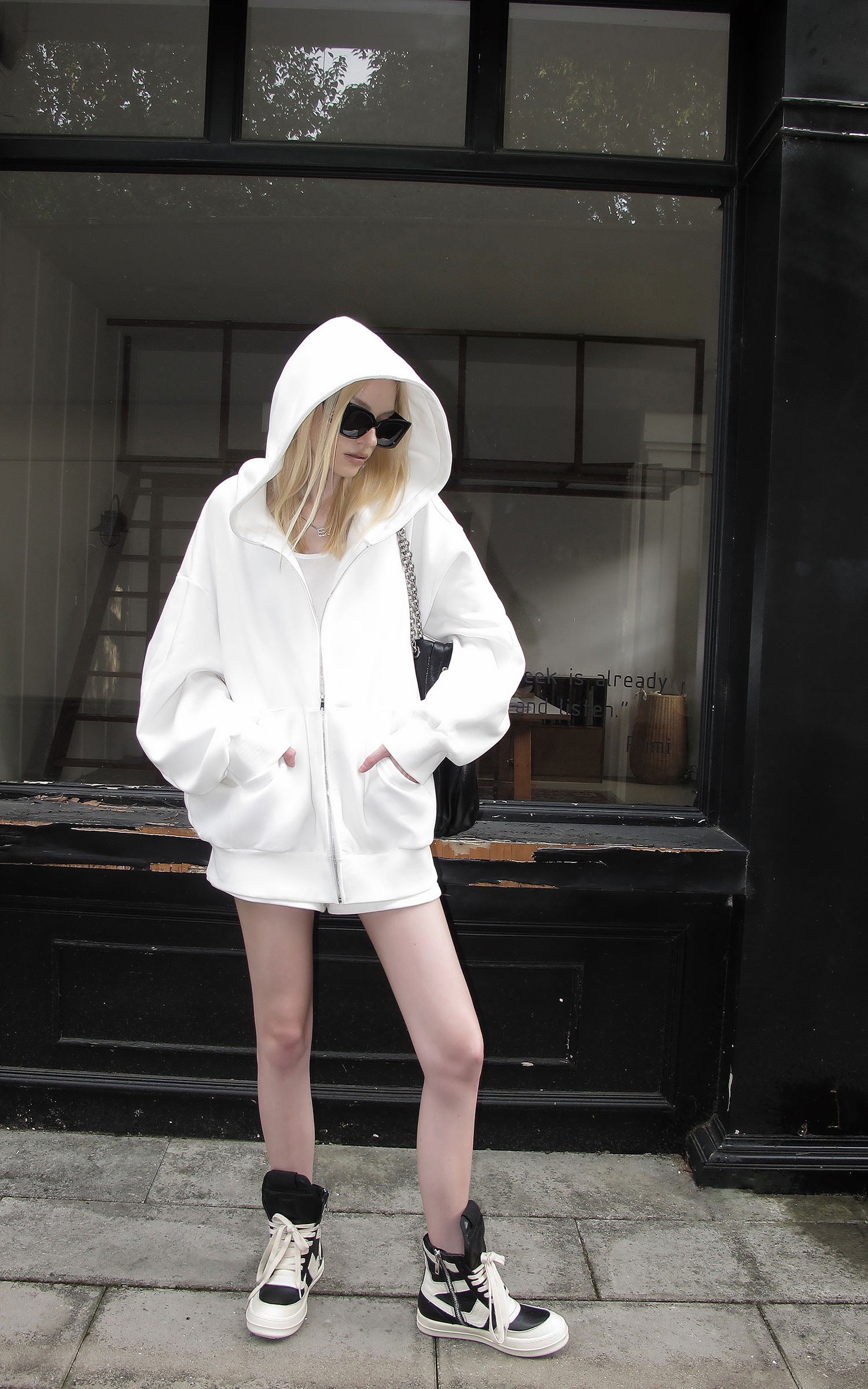 0122stepll Ensemble décontracté : hoodie oversize, débardeur échancré  &amp;  pantalon large