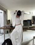 0122stepll Ensemble décontracté : hoodie oversize, débardeur échancré  &  pantalon large