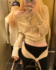 Rase le sol  Wool Fallen Shoulder Button Knit Sweater