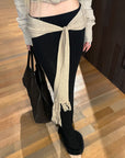 Rase le sol Draped Tie-Waist Wool Knit Maxi Skirt