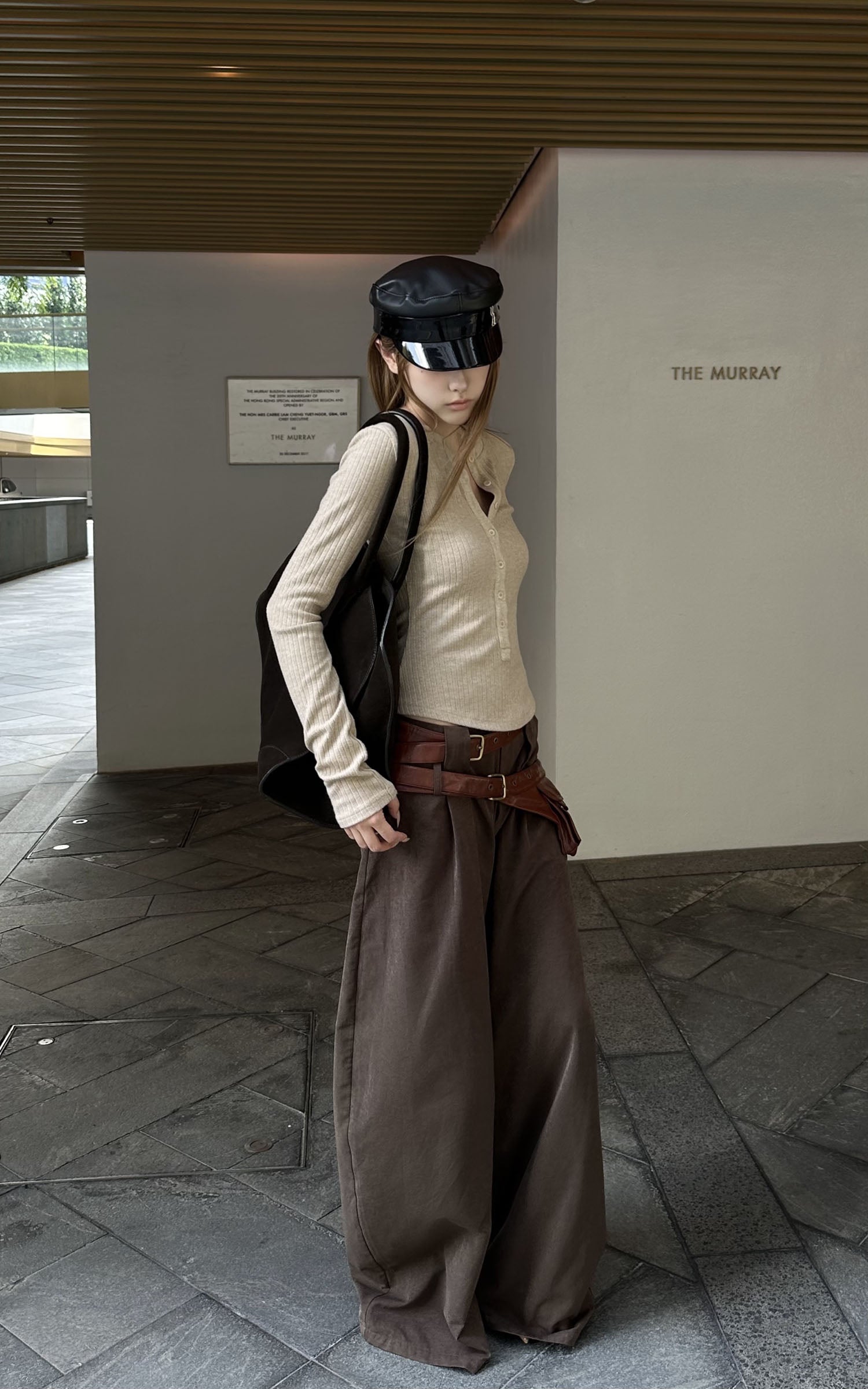 Rase le sol Second-Skin Ribbed Button Long Sleeve Top