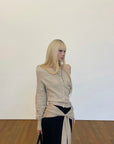 Rase le sol  Wool Fallen Shoulder Button Knit Sweater