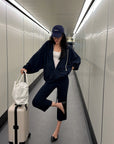 ROVENTE Midnight Soft Zip Hoodie & Lounge Pant Set