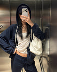 ROVENTE Midnight Soft Zip Hoodie & Lounge Pant Set