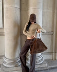 ROVENTE Cable-Knit Cropped Sweater