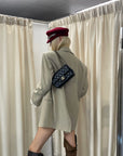 Rase le sol Layered Cuff Oversized Double-Breasted Blazer