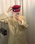 Rase le sol Layered Cuff Oversized Double-Breasted Blazer