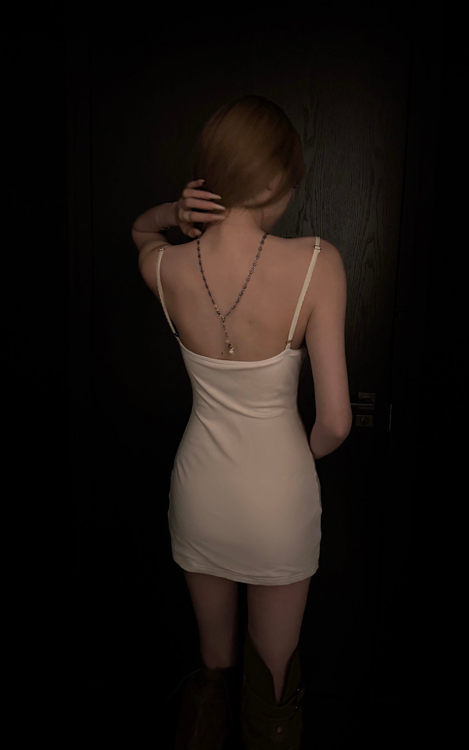 Rase le sol Lace-Trim Sculpted Mini Slip Dress