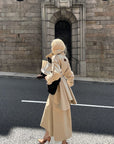 Rase le sol Sculpted High-Collar Layered Trench Coat