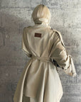 Rase le sol Sculpted High-Collar Layered Trench Coat