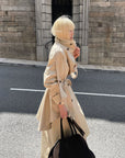 Rase le sol Sculpted High-Collar Layered Trench Coat