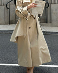 Rase le sol Sculpted High-Collar Layered Trench Coat