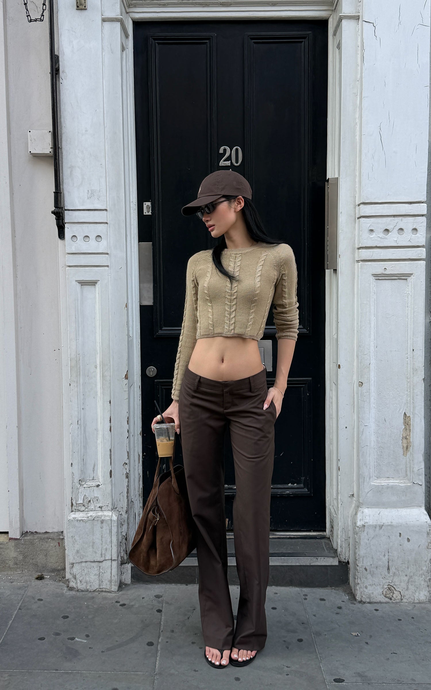 ROVENTE Low-Rise Tailored Wide-Leg Trousers