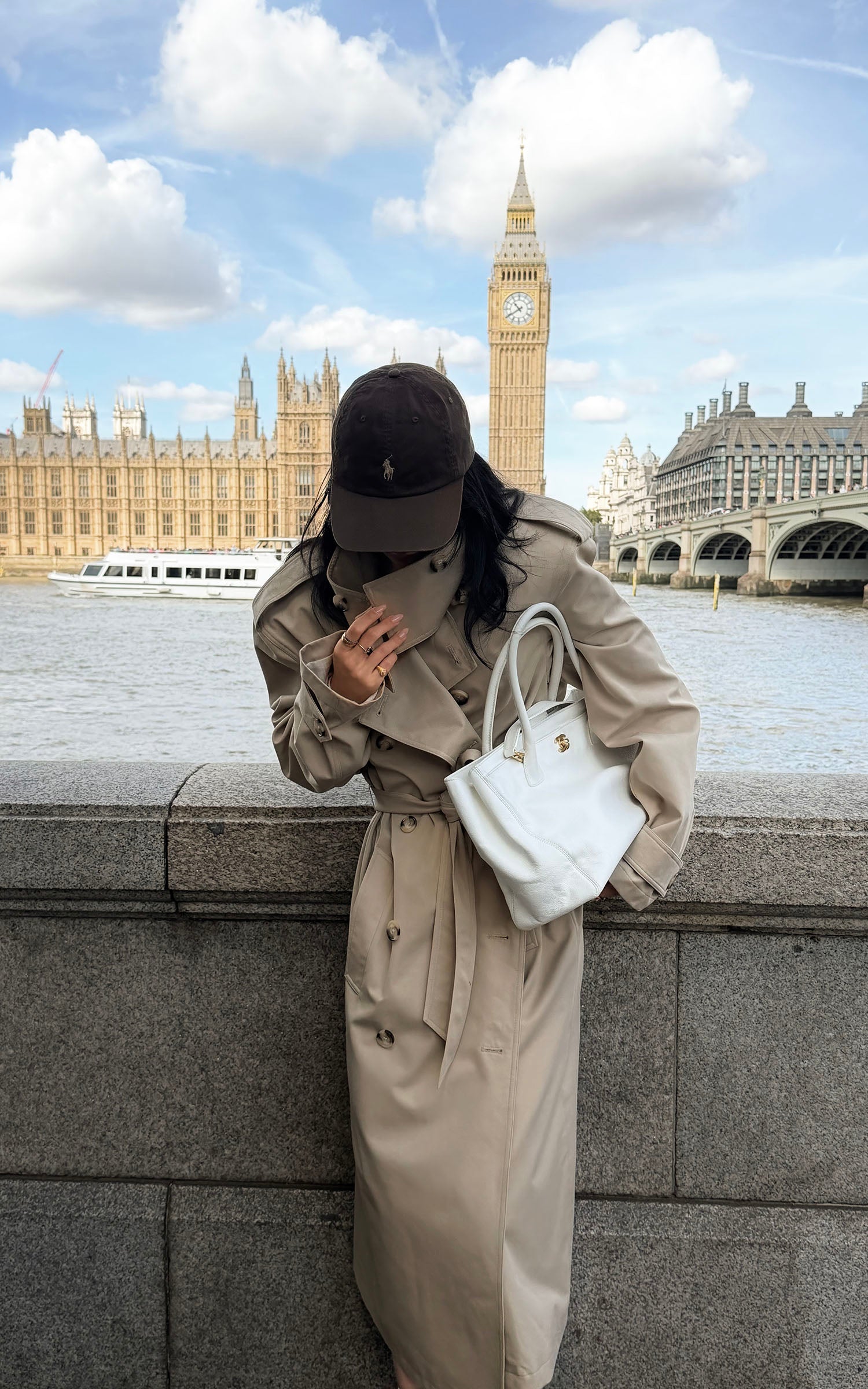ROVENTE Sculpted Collar Belted Trench Coat