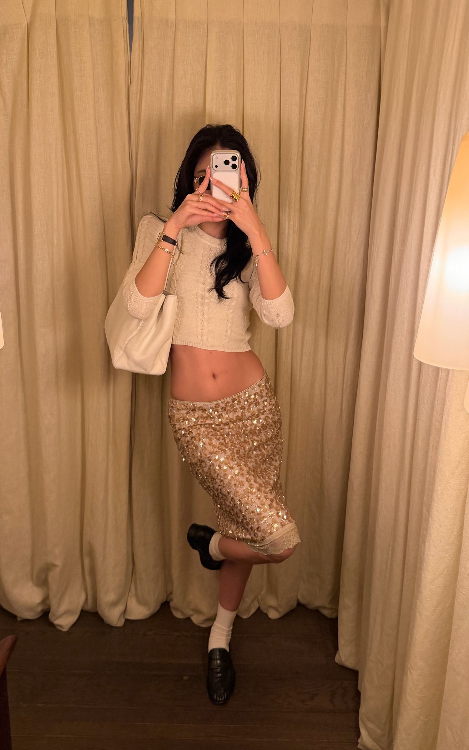 ROVENTE Cable-Knit Cropped Sweater