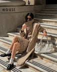 ROVENTE Sculpted Collar Belted Trench Coat