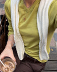 ROVENTE Second-Skin V-Neck Knit Sweater