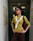ROVENTE Second-Skin V-Neck Knit Sweater