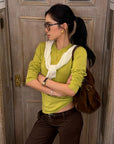 ROVENTE Second-Skin V-Neck Knit Sweater
