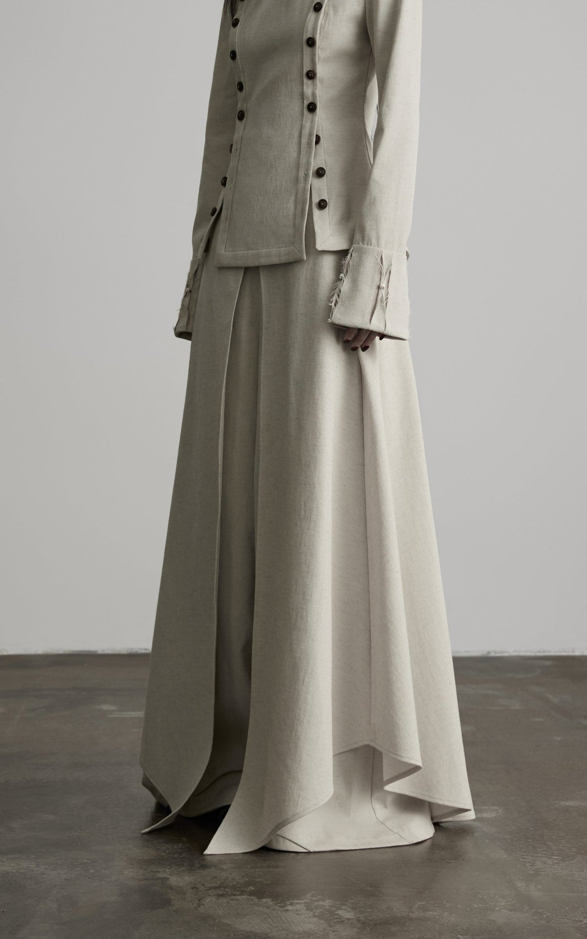 DOINDULGE High-Waist Wide-Leg Layered Skirt Pants