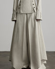 DOINDULGE High-Waist Wide-Leg Layered Skirt Pants