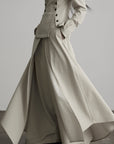 DOINDULGE High-Waist Wide-Leg Layered Skirt Pants
