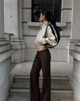 ROVENTE Low-Rise Tailored Wide-Leg Trousers