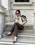 ROVENTE Contrast Stripe Cropped Track Jacket