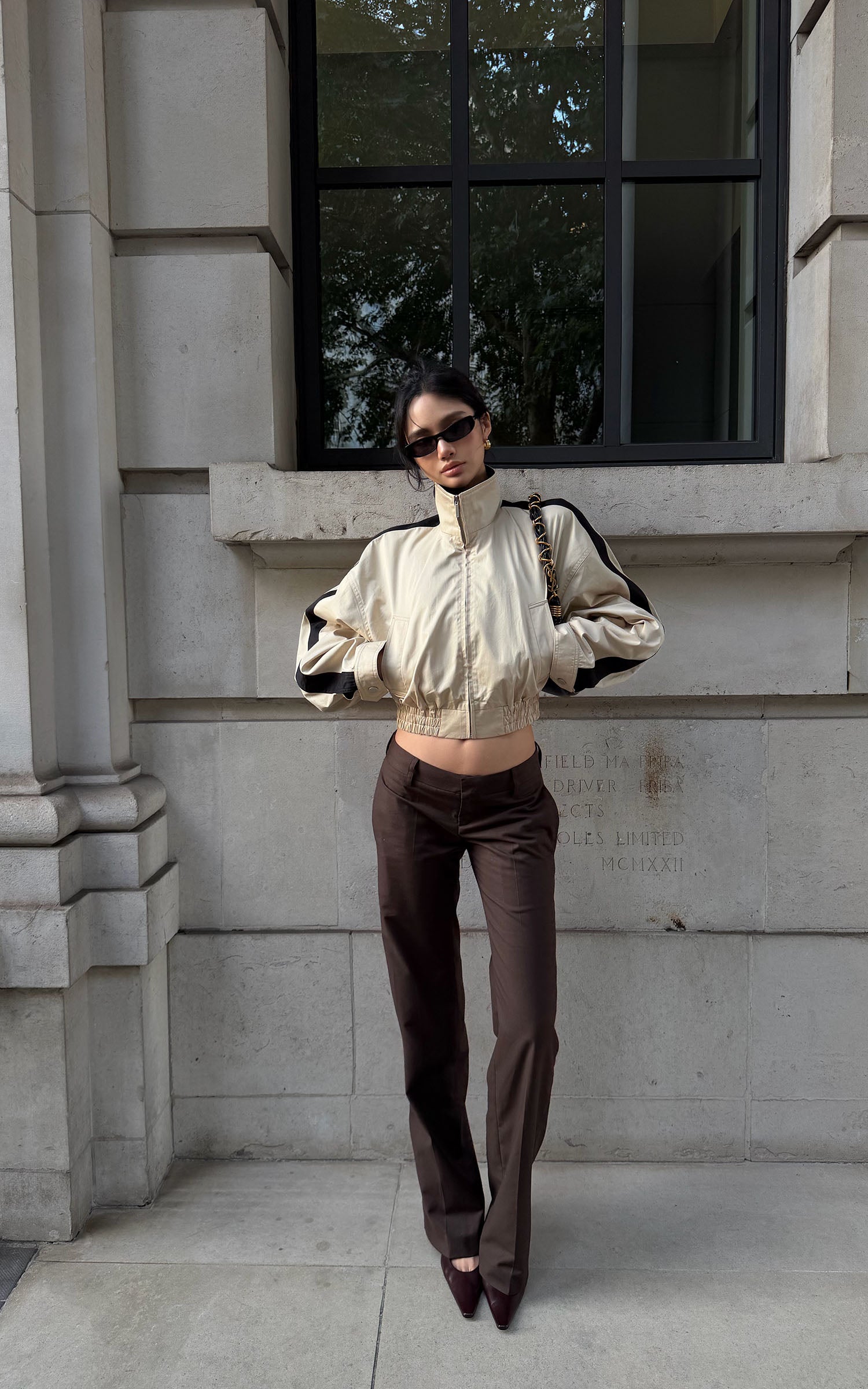 ROVENTE Low-Rise Tailored Wide-Leg Trousers