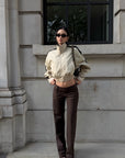 ROVENTE Low-Rise Tailored Wide-Leg Trousers