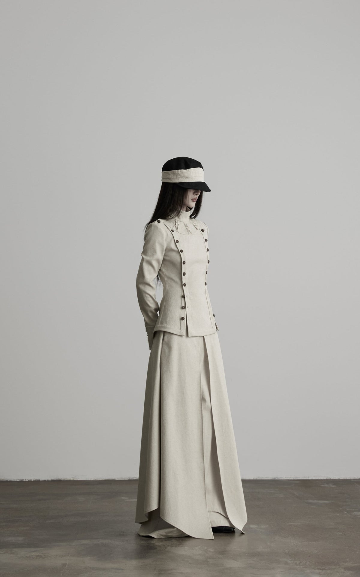 DOINDULGE High-Waist Wide-Leg Layered Skirt Pants