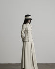 DOINDULGE High-Waist Wide-Leg Layered Skirt Pants