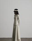 DOINDULGE High-Waist Wide-Leg Layered Skirt Pants