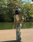ROVENTE Washed Utility Cinch-Waist Field Jacket