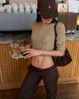 ROVENTE Cable-Knit Cropped Sweater