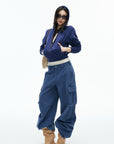 IAMXIAA Vintage Blue Oversized Cargo Jeans