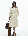 IAMXIAA Belted Oversized Long Trench Coat