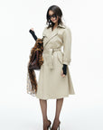 IAMXIAA Belted Oversized Long Trench Coat