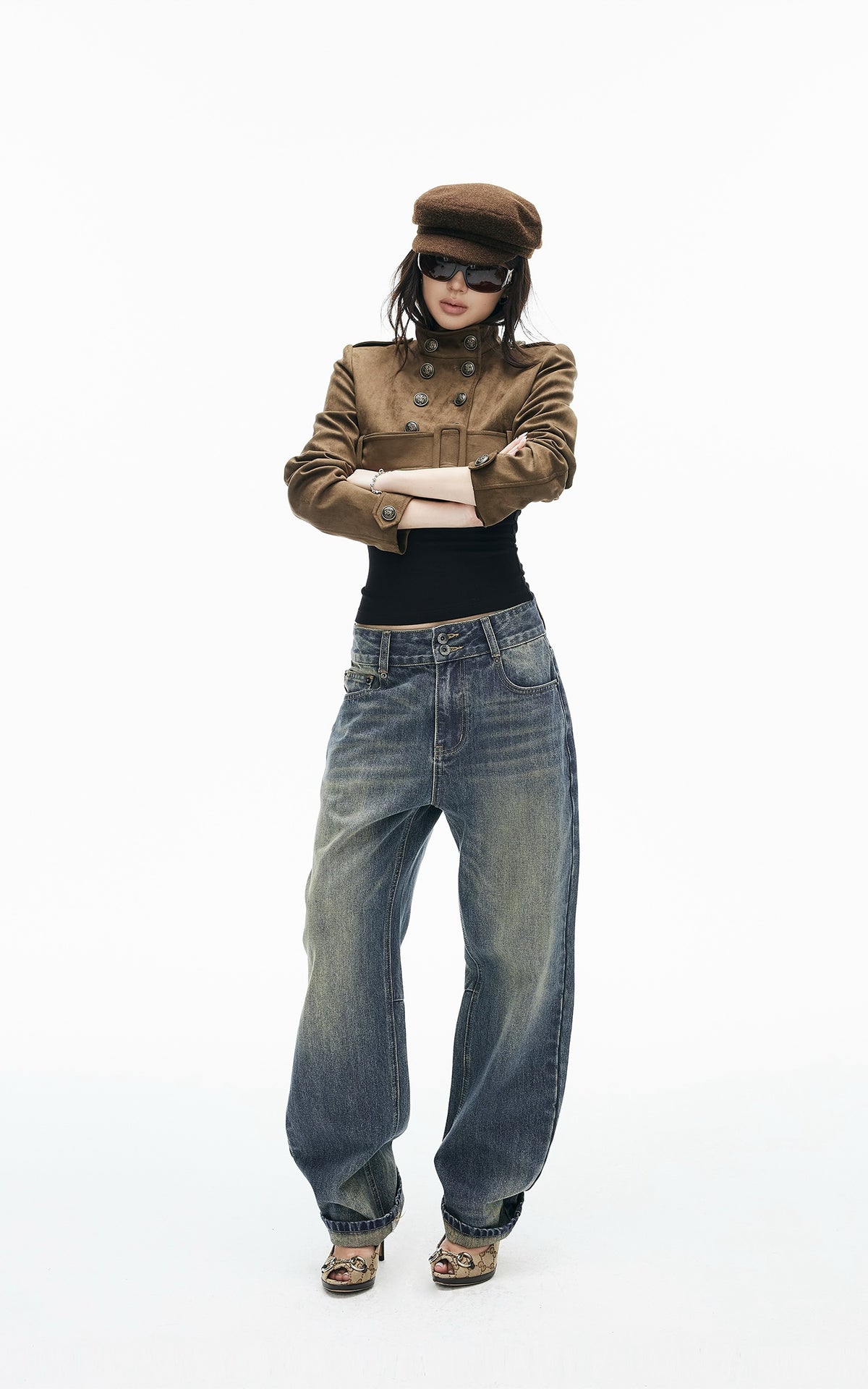 IAMXIAA Military Belted Ultra Cropped Jacket