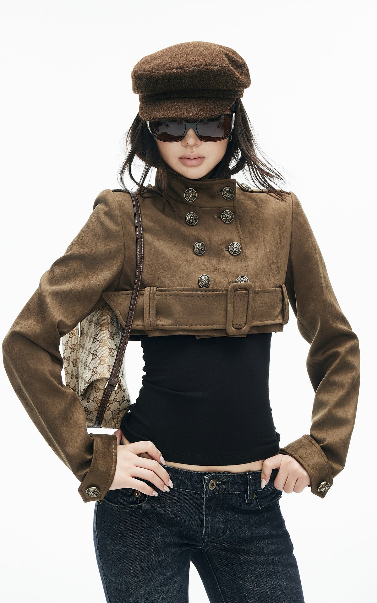 IAMXIAA Military Belted Ultra Cropped Jacket