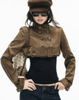 IAMXIAA Military Belted Ultra Cropped Jacket