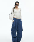 IAMXIAA Vintage Blue Oversized Cargo Jeans