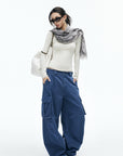 IAMXIAA Vintage Blue Oversized Cargo Jeans