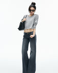 IAMXIAA Fringe Epaulette Cropped Long Sleeve Top