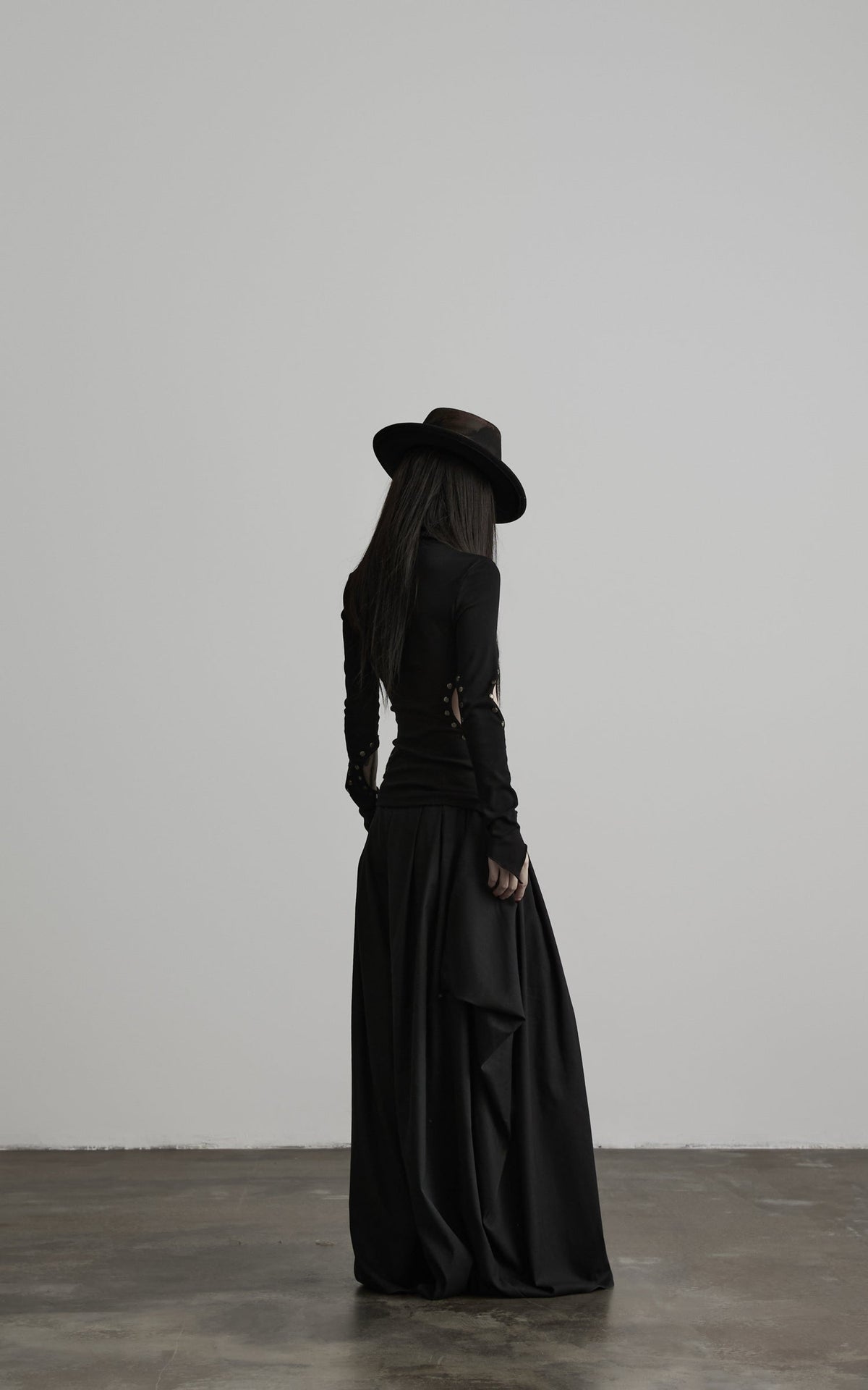 DOINDULGE Oversized Pleated Draped Wide-Leg Pants